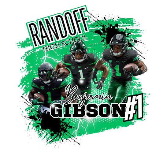 Black and Green Football Editable Image