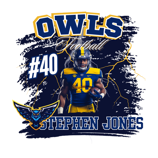 Navy Blue and Gold Editable Football Image